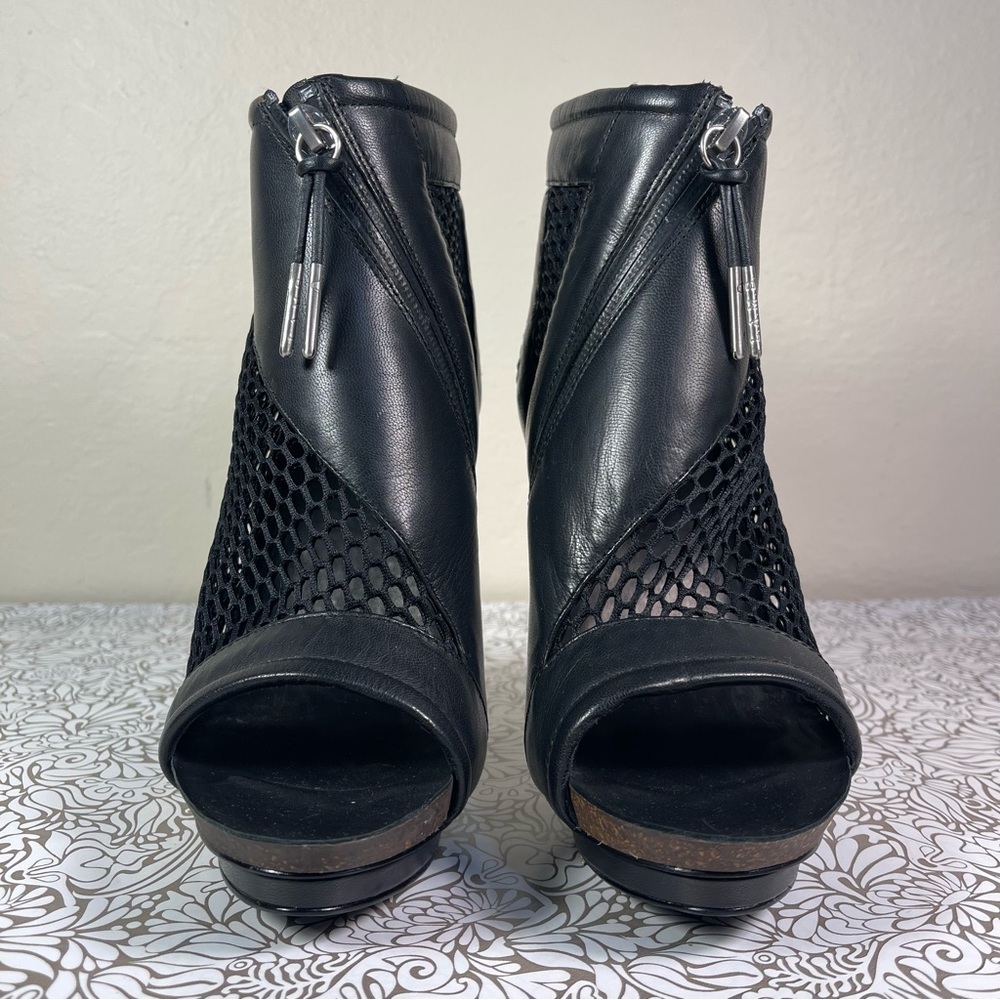 L.A.M.B. Platforms Stiletto Heels Net And Leather… - image 3